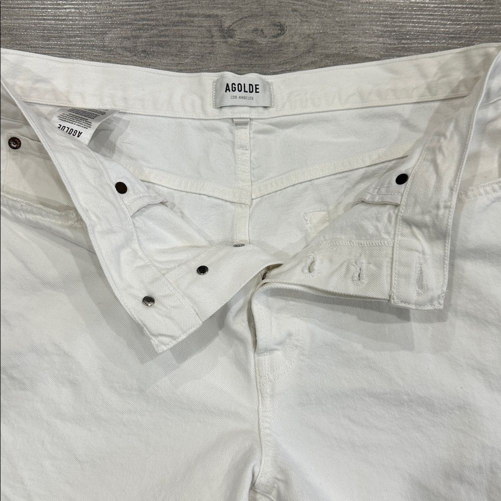 Agolde Parker Long White Denim Jean Shorts Size 31 (12) New! - Picture 11 of 15
